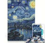 Puzzle da 1000 pezzi "Notte stellata con serpente" gioco rompicapo allena la mente e la manualità ideale come decorazione da scrivania 50x75cm
