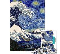 Puzzle da 1000 pezzi "Notte stellata" di Kanagawa puzzle per ragazzi difficile ogni pezzo è unico giocattolo educativo 50x75cm