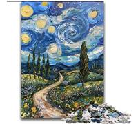 Puzzle da 1000 pezzi "Notte stellata" di Van Gogh, puzzle da 1000 pezzi per un divertimento in famiglia, perfetto per compleanni e feste (dimensioni 26x38cm)