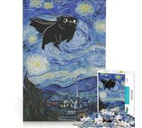 Puzzle da 1000 pezzi Notte stellata di Van Gogh Super Pug gioco rompicapo allena la mente e la manualità adatto come decorazione da scrivania 50x75cm