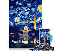 Puzzle da 1000 pezzi "Notte stellata" di Washington DC,divertente per allenare la mente,con incastri precisi e senza spazi vuoti,ideale per creare un legame speciale con i propri cari (50x75cm)