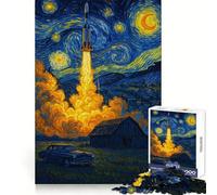 Puzzle da 1000 pezzi "Notte stellata - Lancio del razzo" per adulti, gioco di logica e intrattenimento rilassante, pezzo di alta qualità 38x26cm