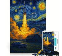 Puzzle da 1000 pezzi "Notte stellata - Lancio del razzo" per adulti, gioco di logica e intrattenimento rilassante, pezzo di alta qualità 38x26cm