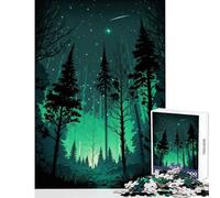 Puzzle da 1000 pezzi "Notti nella foresta verde" giocattolo decorazione da parete regalo per compleanni gioco educativo allena il cervello e le mani dimensioni 50x75cm