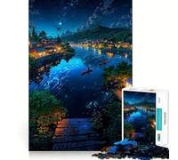 Puzzle da 1000 pezzi "Notti tranquille sul fiume" per adolescenti, gioco per esercizi mentali, design rilassante, assemblaggio, regalo prezioso (50x75cm)