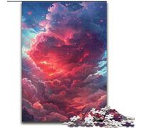 Puzzle da 1000 pezzi "Nuvole d'amore colorate" in legno, attività divertente da fare a casa, 50x75cm, gioco rompicapo per adolescenti, regalo perfetto per le feste