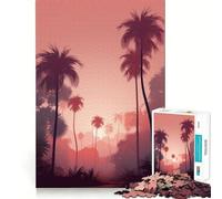 Puzzle da 1000 pezzi Oasi di palme per ragazzi, puzzle di memoria, leggero, rilassante, immagine da assemblare, (38x52cm)