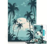 Puzzle da 1000 pezzi Oasi di palme per ragazzi, puzzle di memoria, leggero, rilassante, immagine da assemblare, (38x52cm)
