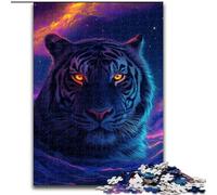 Puzzle da 1000 pezzi Occhi di tigre neri che brillano contro puzzle impegnativi dimensioni 26x38cm Ideale per adolescenti e collezionisti, regalo da viaggio, attività per famiglie