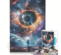 Puzzle da 1000 pezzi "Occhi nel cosmo" in stile arte digitale surreale un gioco interattivo che allena mente e mani con pezzi a incastro di forma casuale 50x75cm