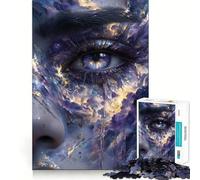 Puzzle da 1000 pezzi Occhio celeste con lacrime,incastri precisi,divertente gioco di logica,momento di pace,regalo di Natale rilassante (38x52cm)