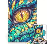 Puzzle da 1000 pezzi Occhio di Drago di Smeraldo, gioco interattivo, allena la mente e la manualità, con pezzi ad incastro di forma casuale 50x75cm