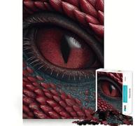 Puzzle da 1000 pezzi Occhio di Drago Rosso per adulti, gioco di logica, passatempo per la casa, bordi puliti, regalo perfetto (38x26cm)