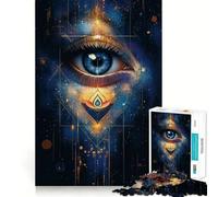 Puzzle da 1000 pezzi "Occhio Mistico con Geometria Aurea" per Adolescenti, Gioco di Ragionamento e Abilità, Divertimento Condiviso, Taglio Preciso, Decorazione da Parete (38x52cm)