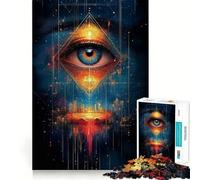 Puzzle da 1000 pezzi "Occhio Onniveggente" con paesaggio urbano,gioco cognitivo divertente,componenti robusti e ben definiti,momento di tranquillità ed esercizio mentale a casa (50x75cm)