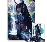 Puzzle da 1000 pezzi Oceanblue Fox Anime Girl per adolescenti, puzzle stimolante per la memoria, gioco rilassante, bordi netti, regalo premium (38x26cm)