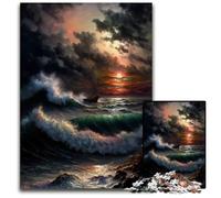 Puzzle da 1000 pezzi "Oceano in tempesta" per adulti, attività divertente per la famiglia, sfida mentale, regalo perfetto per adolescenti, 50x75cm/19,68x29,52 pollici