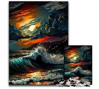 Puzzle da 1000 pezzi Oceano in tempesta per adulti, relax e sfida, arte decorativa colorata per la casa, amici, 50x75CM/19,68x29,52 pollici