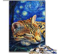 Puzzle da 1000 pezzi Ocelot Cielo notturno in legno, perfetto regalo di Natale e Capodanno, regalo di festa 50x75cm, gioco rompicapo per adolescenti, perfetto regalo di festa