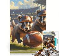 Puzzle da 1000 pezzi "Old School Badger Cubs Football" giocattolo educativo gioco di velocità manuale con pezzi di forma casuale completamente ad incastro 38x52cm