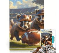 Puzzle da 1000 pezzi Old School Badger Cubs Football gioco rompicapo allena la mente e le mani adatto come decorazione da scrivania 38x26cm