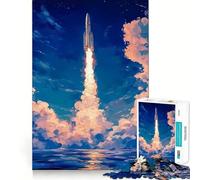 Puzzle da 1000 pezzi "Oltre l'orizzonte" razzo verso le stelle,bordi lisci,gioco di abilità mentale,divertimento,momento di relax,regalo di compleanno,hobby (38x52cm)