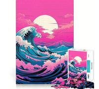 Puzzle da 1000 pezzi "Onda del tramonto rosa" per adulti, gioco di puzzle, giocattolo per la casa, divertimento, taglio fine, regalo di Babbo Natale (38x26cm)