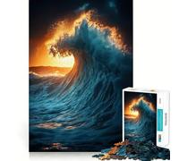 Puzzle da 1000 pezzi "Onda dell'oceano al tramonto" per adulti, un rompicapo che stimola la mente e permette di assemblare le immagini con calma Regalo perfetto (50x75cm)