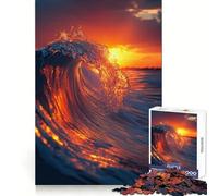 Puzzle da 1000 pezzi "Onda dell'oceano al tramonto" per ragazzi, gioco di logica e abilità, morbido, rilassante, taglio preciso, regalo prezioso (38x52cm)