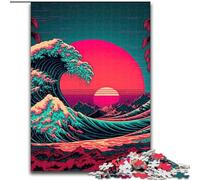Puzzle da 1000 pezzi "Onda dell'oceano" Giappone, puzzle difficili per adulti, dimensioni 50x75cm, rompicapo fai da te stimolante per adolescenti