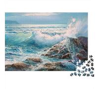 Puzzle da 1000 pezzi "Onda oceanica che si infrange", scena con onde oceaniche turchesi, gioco educativo per adulti, decorazione per la casa, difficile, stimolante, per compleanni, 38x26 cm