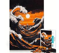 Puzzle da 1000 pezzi "Onde al tramonto" per adulti, rompicapo, gioco rilassante, taglio perfetto, regalo memorabile 50x75cm