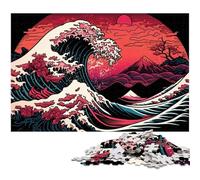 Puzzle da 1000 pezzi "Onde giapponesi", puzzle difficile per adulti e adolescenti, serata di giochi in famiglia, idea regalo stimolante per la mente, 50x75CM/19,68x29,52 pollici.