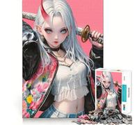 Puzzle da 1000 pezzi Oni Samurai Girl per adolescenti, gioco rilassante con bordi netti, regalo di alta qualità (50x75cm)