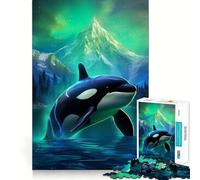 Puzzle da 1000 pezzi "Orca, balena assassina del nord" per adulti, gioco stimolante per la mente, per interni, con taglio preciso, opera d'arte (38x52cm)