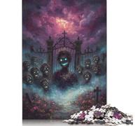 Puzzle da 1000 pezzi "Orda di zombi che emerge dal cancello del cimitero" per adulti e puzzle di carta per gli amanti dei puzzle 38x26 cm/1000 pezzi