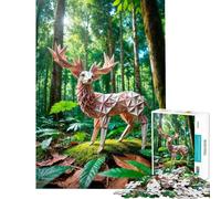 Puzzle da 1000 pezzi Origami Cervo nella Foresta Difficile e Sfida Decorazione Artistica per la Casa Gioco Pratico per 14+ Gioco di Puzzle Offerto (50x75cm)