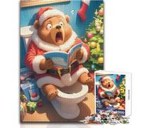 Puzzle da 1000 pezzi - Orsetto di Babbo Natale sorpreso, calmo, piacevole, divertente, per il tempo libero, stretto, senza cuciture, di precisione, dimensioni del giocattolo: 50x75cm