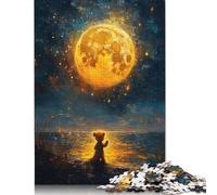 Puzzle da 1000 pezzi "Orsetto di Mezzanotte" per adulti, 100% in legno riciclato, puzzle rigidi per donne e uomini, 1000 pezzi (75x50 cm)
