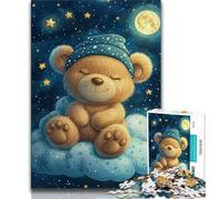 Puzzle da 1000 pezzi "Orsetto sulla Luna" per adulti, gioco per famiglie, antistress, sfida difficile, collezione di artisti, belle arti, 38x26cm