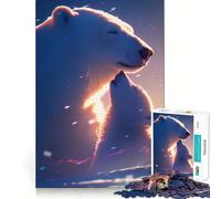 Puzzle da 1000 pezzi "Orsi polari in un paesaggio innevato" per ragazzi, gioco di logica e divertimento, bordi lisci, regalo elegante (38x26cm)