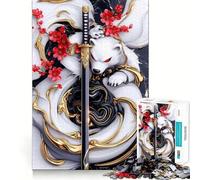 Puzzle da 1000 pezzi "Orso Bianco Samurai Polare" per adulti,gioco di memoria,incastro perfetto senza spazi vuoti,attività rilassante per la pausa mentale (38x52cm)