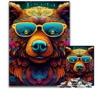Puzzle da 1000 pezzi Orso Bruno per adulti, puzzle in legno rilassante, intrattenimento, perfetto regalo di Natale e decorazione per la casa, 50x75CM/19,68x29,52 pollici