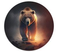 Puzzle da 1000 pezzi Orso Bruno, puzzle rotondi da 1000 pezzi per adulti, per decorazioni per la casa, allenamento del cervello e regali per le feste, 67,5x67,5 cm