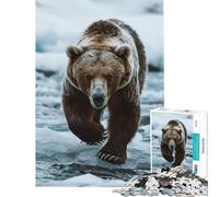 Puzzle da 1000 pezzi "Orso che cammina su un fiume ghiacciato" - Sfida per l'intelligenza e la mente - Gioco avvincente e impossibile - Antistress - Idee regalo (Dimensioni 38x52cm)