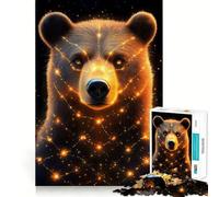 Puzzle da 1000 pezzi Orso con luci fluorescenti,animale,taglio preciso,divertente,gioco di logica,divertimento per rallentare il ritmo,decorazione natalizia per la casa (38x52cm)