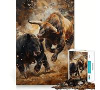 Puzzle da 1000 pezzi Orso contro Toro Crypto Trade Taglio preciso Arte Gioco creativo per la mente Gioco facile da giocare Decorazione natalizia (38x52cm)