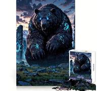 Puzzle da 1000 pezzi "Orso delle Rune Antiche - Guardiano delle Pietre Mistiche" per adolescenti, stimolante e divertente, con bordi lisci, ideale come regalo di compleanno (38x26cm)