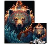 Puzzle da 1000 pezzi Orso Fuoco Acqua Puzzle per adulti Perfetto per regali di compleanno, Natale e Halloween 50x75CM/19,68x29,52 pollici