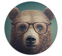 Puzzle da 1000 pezzi "Orso Hipster in Vestiti" per adulti, puzzle rotondo da 1000 pezzi, gioco creativo per famiglie e decorazioni per la casa, regalo di Natale perfetto per adolescenti (67,5x67,5cm)